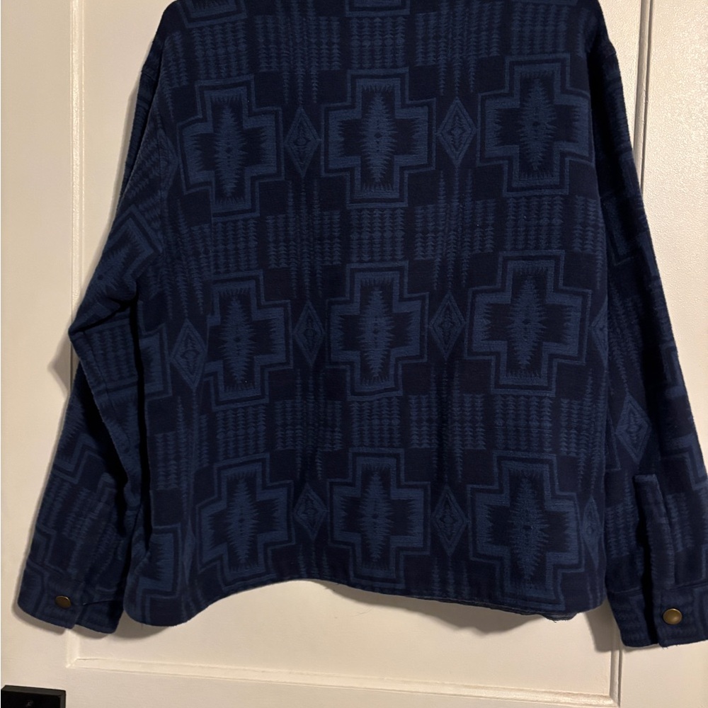 Navy Pendleton wool quarter zip